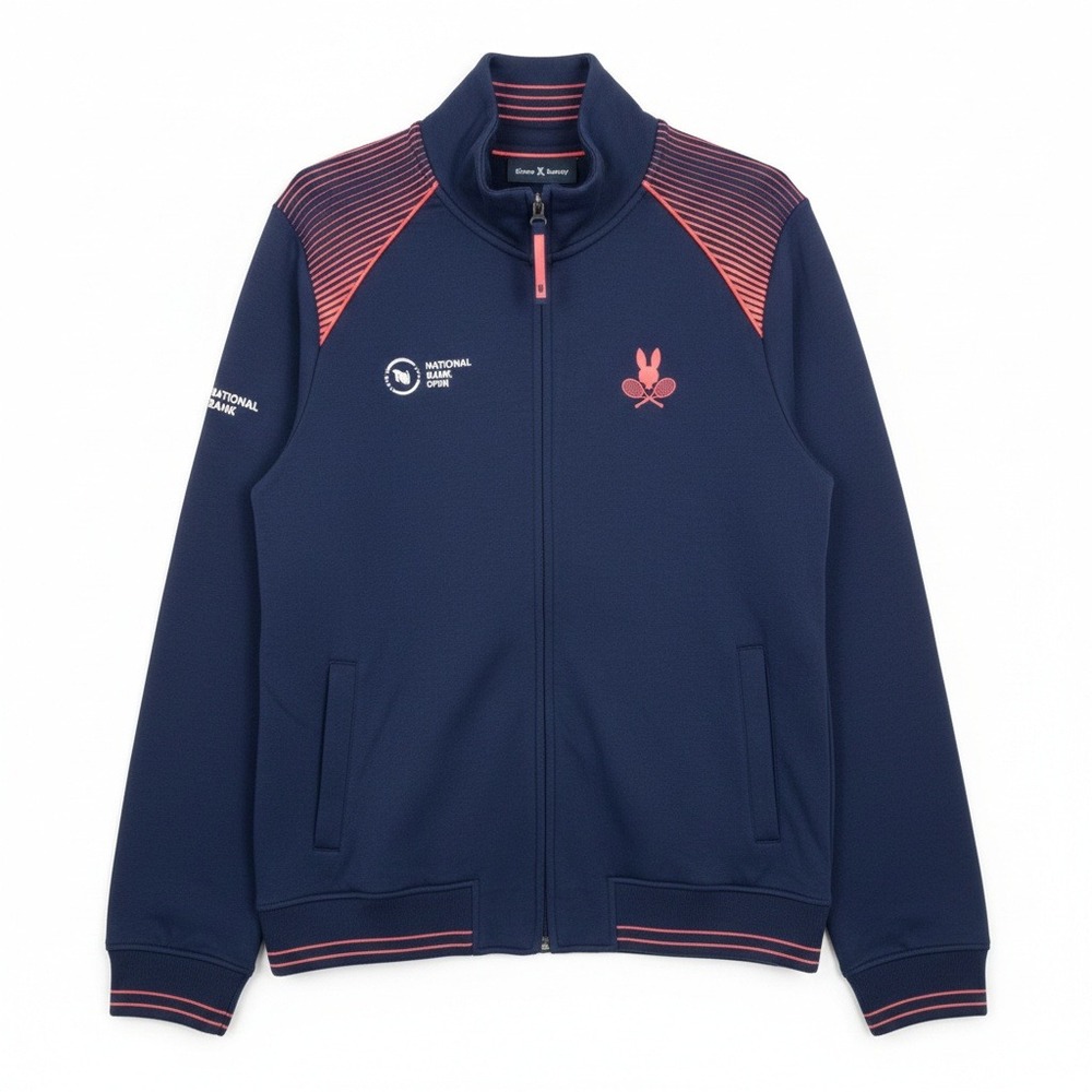 Psycho Bunny National Bank Open Tennis Track Jacket Navy Blue Medium